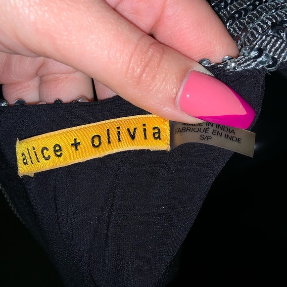 Alice & Olivia Silver Dot Sequined Shift Dress—NWT - Picture 11 of 15